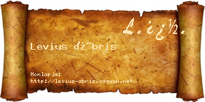 Levius Ábris névjegykártya